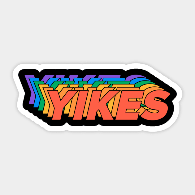 YIKES - Gay Pride - LGBT Rainbow Typographic Sticker by LGBT